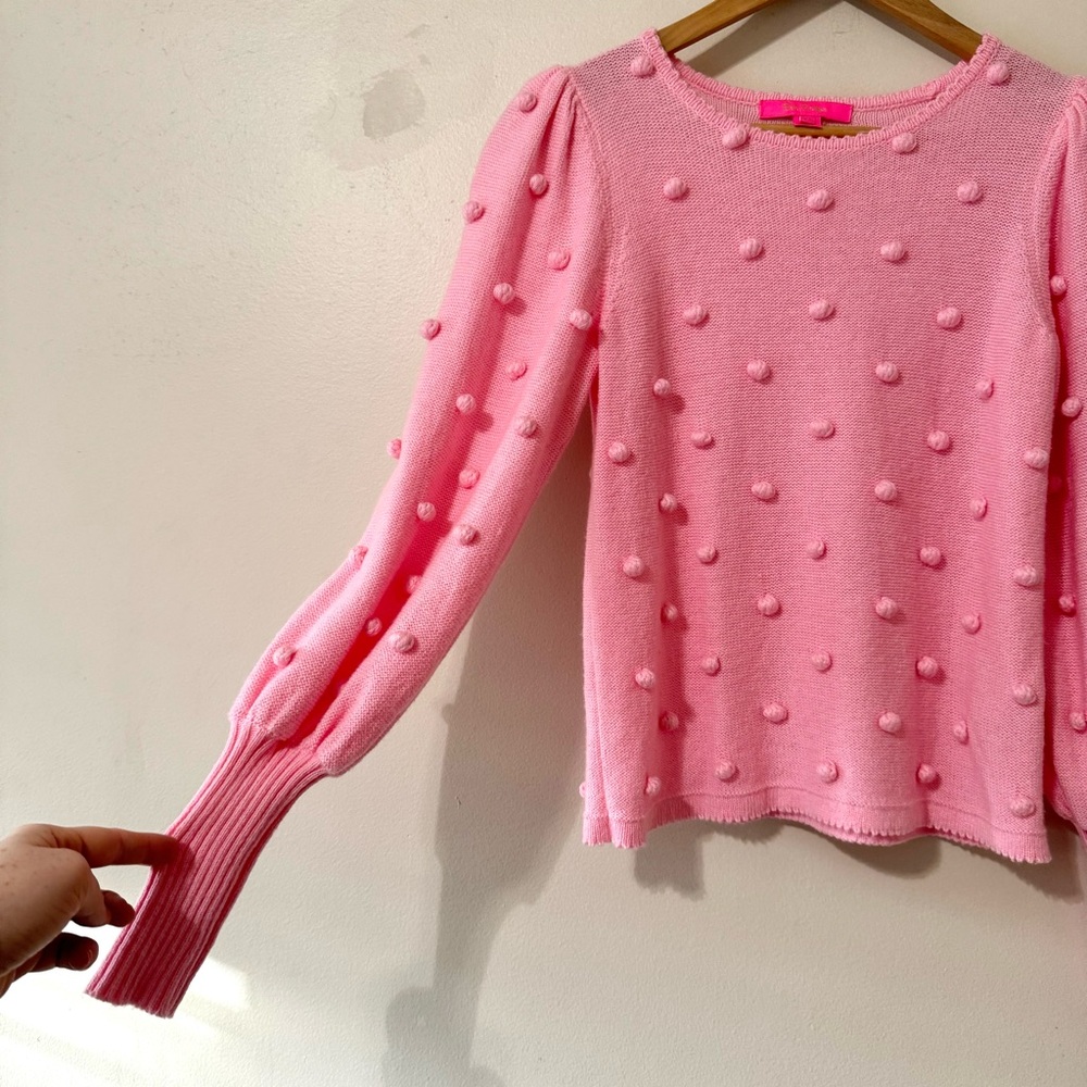 Lilly Pulitzer Sweater Pink Knot Knotted Long Sleeve Knitwear XS extra small - Picture 4 of 7